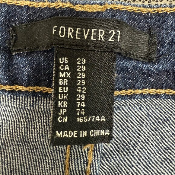 Forever 21 Womens Size 29 (Size 8) Blue Skinny Fit Denim Jeans Mid-Rise Stretch - Picture 3 of 11